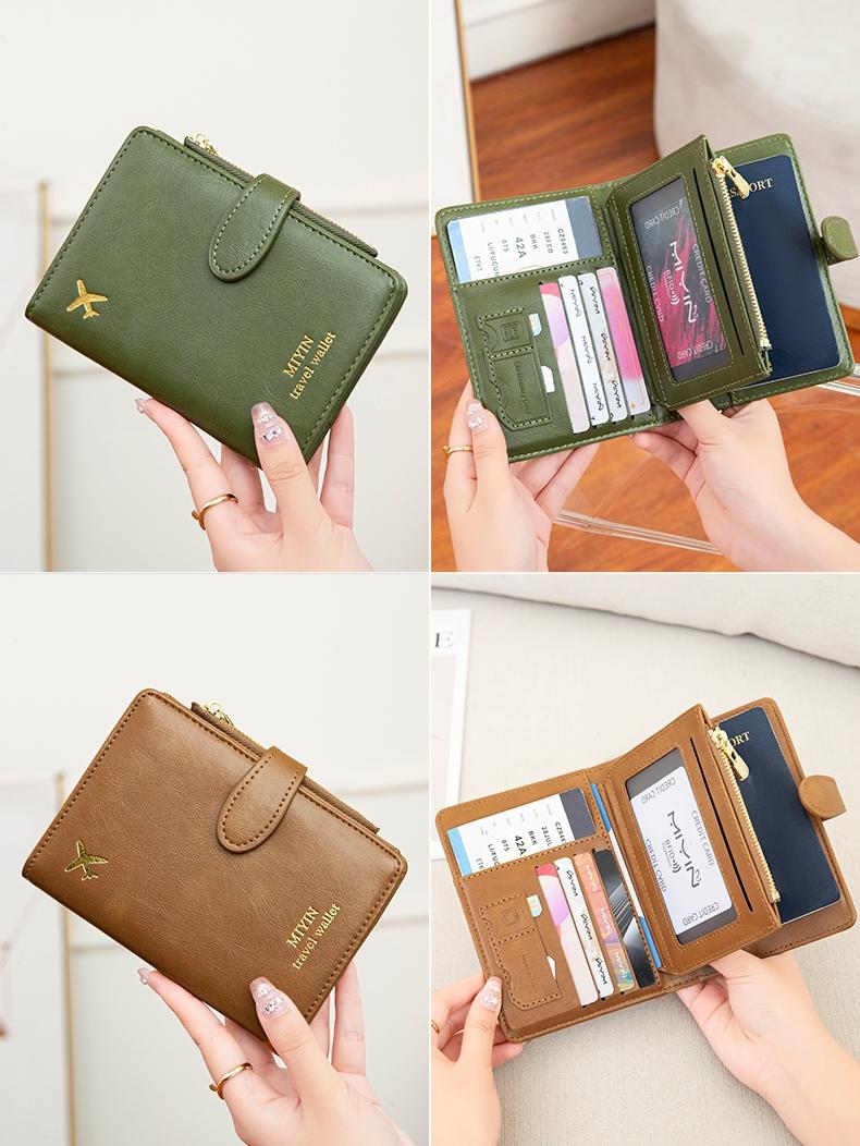 Creative Airplane Pattern Travel Passport Holder with Zipper bag RFID Blocking Passport Protective Bag Document Cover Minimalist Solid Color Business Trip Essential Passport  Wallet Lightweight Portable Travel Wallet Multi-Functional Card Holder Passport