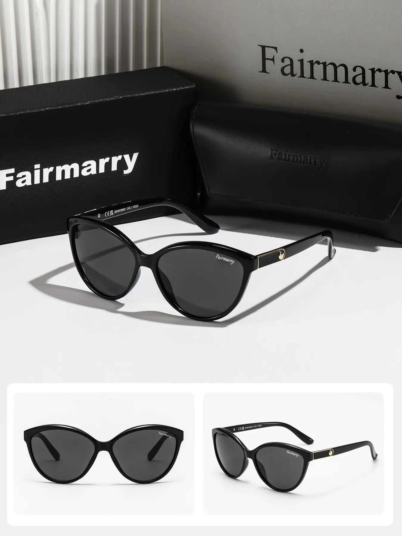 Fashionable Women's Sunglasses by Fairmarry1, Uv400 Protection, Includes Storage and Cleaning Cloth, Ideal for Daily Use, Travel, Street Photography, Outdoor Activities, Driving