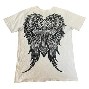Affliction Summer Y2K vintage Graphic T shirts Mens Large Grunge Wings Oversized T shirt Harajuku Street Couple short sleeves