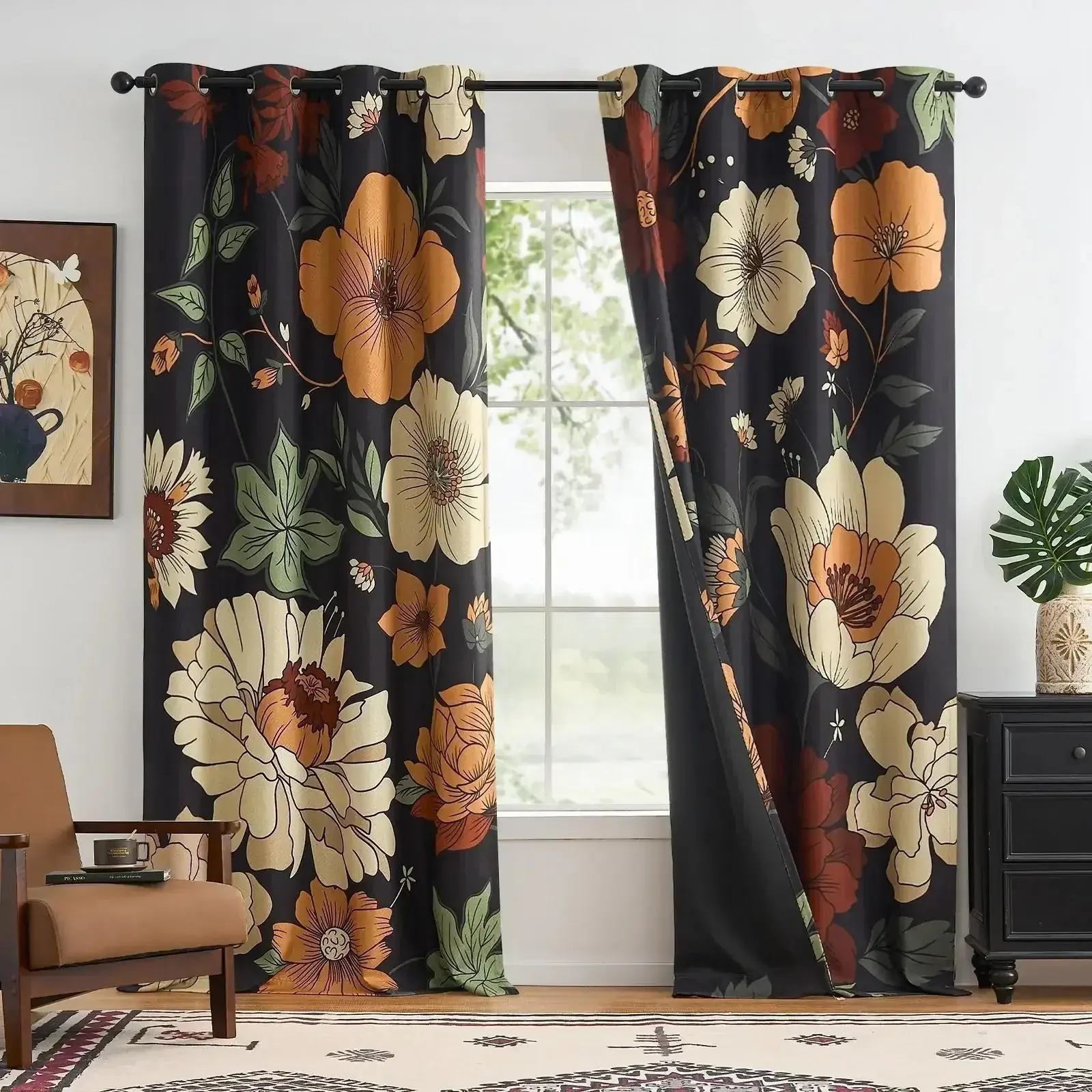 Hannah Floral Blackout Curtains