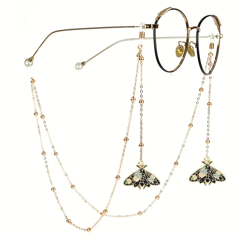Fashionable glasses chain strap with butterfly/bee/scorpion pendants--Alloy glasses strap and mask strap, offering a soft and comfortable glasses wearing experience, durable accessory suitable for glasses and face masks, a preferred Christmas gift