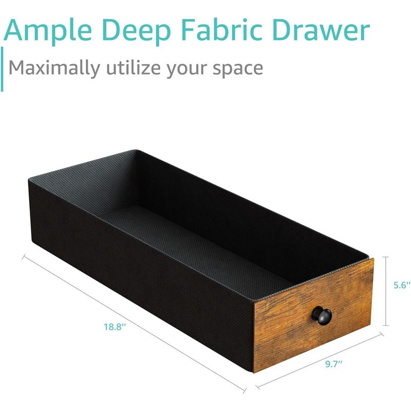 Lufeiya Computer Desk with Drawers - 40 Inch Work Reversible Small Desk for Bedroom Home Office, Simple Study Writing Table PC Desks with Drawer Storage Shelves, Rustic Brown, Get Free Gift