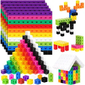 1000 Pieces Linking Counting Cubes, Plastic Counting Blocks, Colorful Math Cubes, Math Manipulatives Classroom Learning Supplies for Preschool Activities Boys Girls(Classic Style)fidget toys