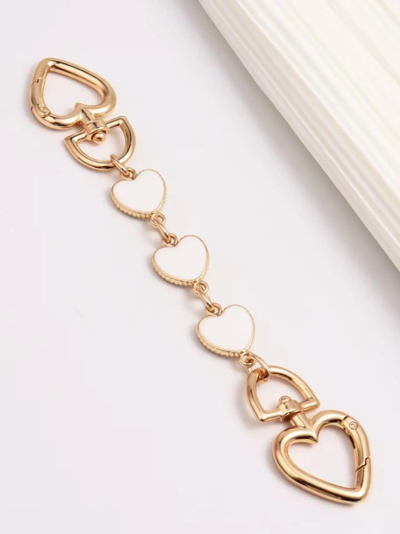 purse accsesories，Handbag Shoulder Strap Extender Chain, Heart Shape, Universal Bag Accessory, DIY Gift for Valentine's Day, Back-To-School, Birthday