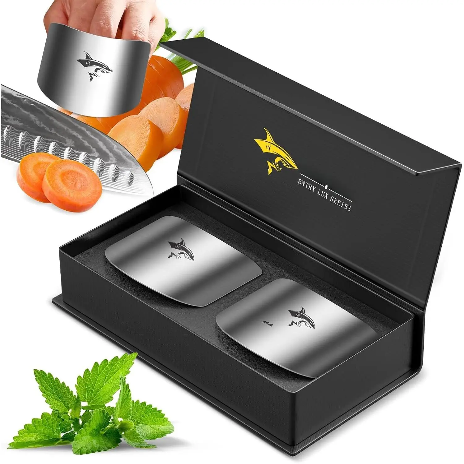 2 count Chef Finger Guards for  aid | Stainless Steel Protectors for , Avoid Hurting, Slicing and Chopping Kitchen Tools