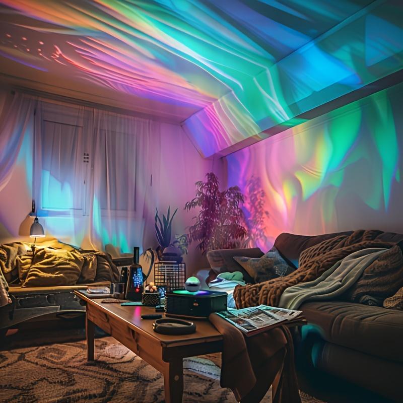 Aurora LED Projector, USB Powered Galaxy Starlight Lamp, Remote Control, Multi-Color, Home & Office Decor, Tabletop Installation