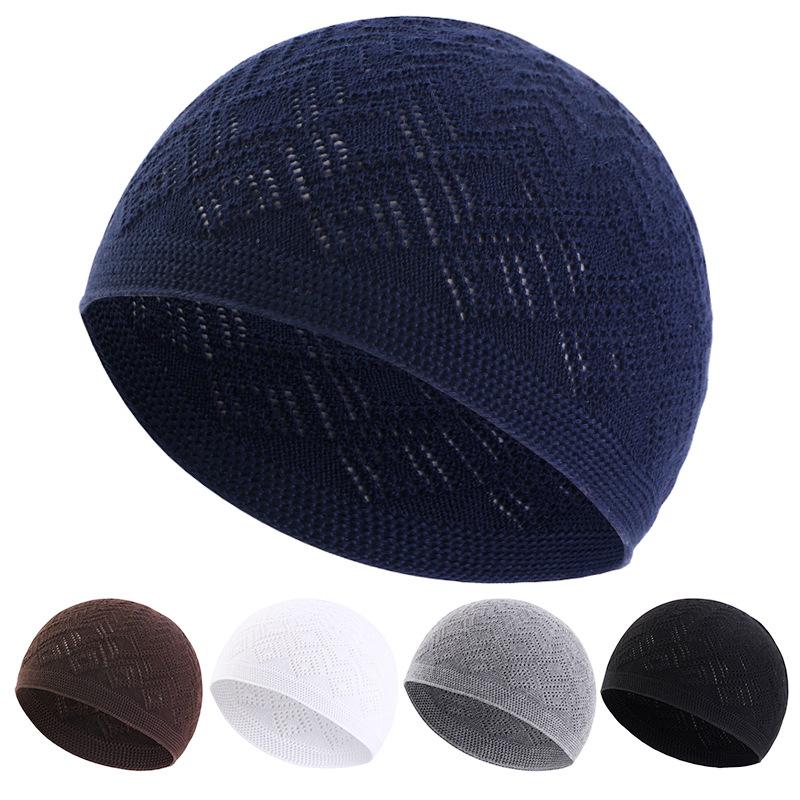 Plain Hollow Out Stretch Beanie, Breathable Wig Head Wrap Cap