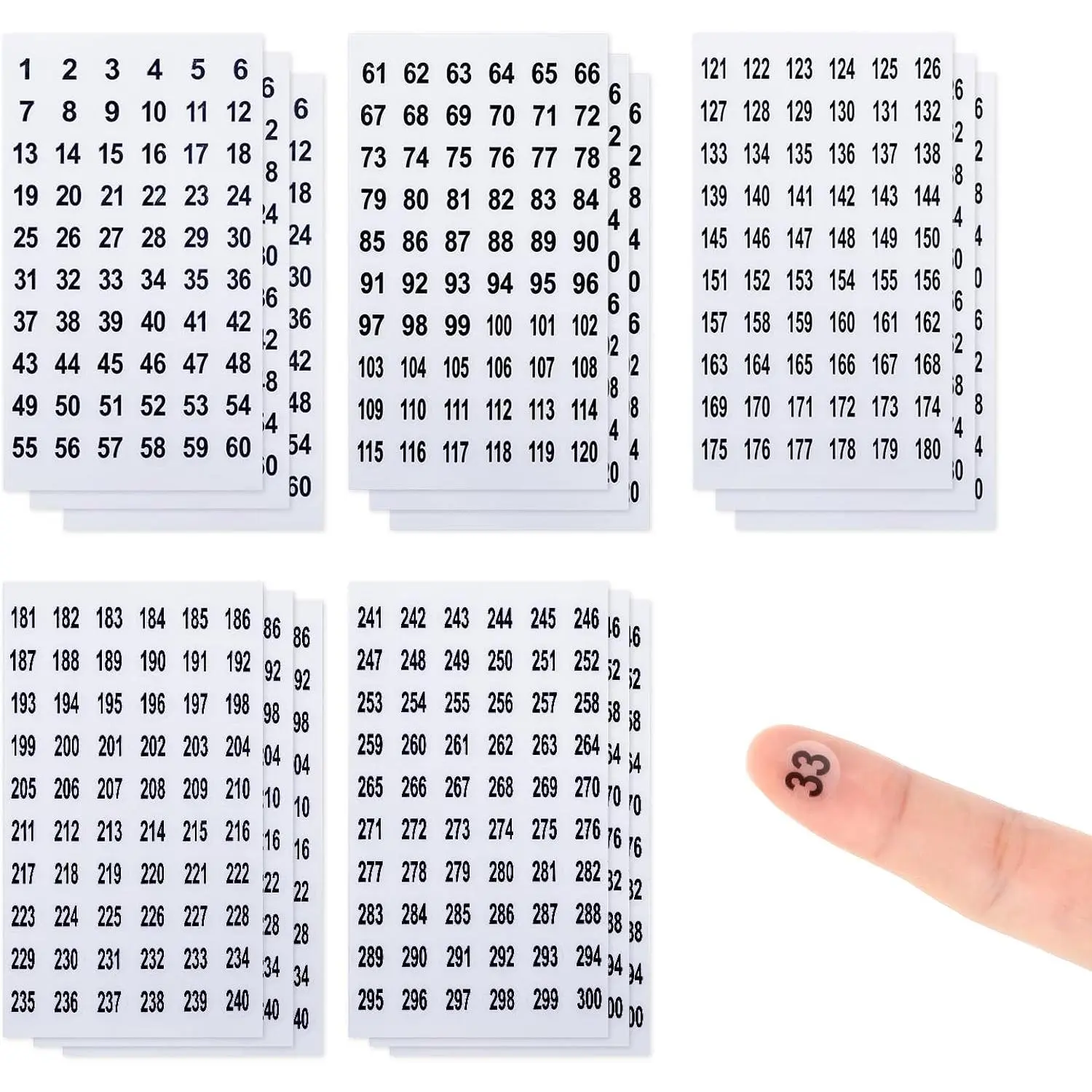 15 Sheets Round Clear Consecutive Number Stickers - Small Round Self Adhesive Labels for Inventory Storage & Organizing Boxes & Bins