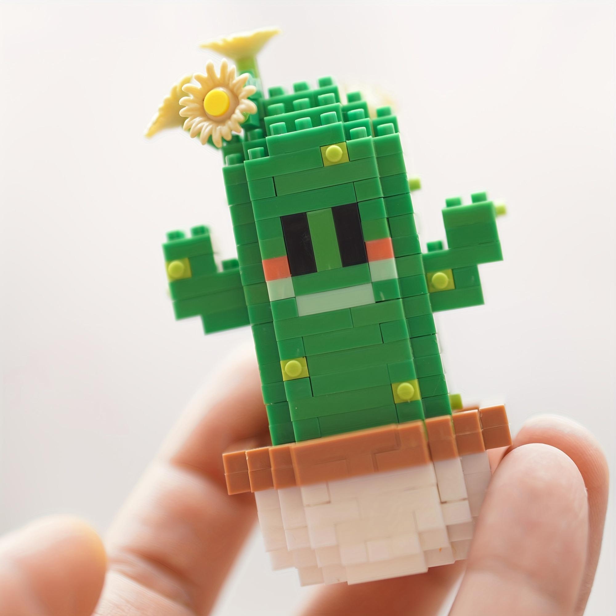 Cactus Design Building Blocks Toy, 1 Box Creative Desktop Ornament, Educational Assembly Toy for Teenager & Adults, Birthday Gift