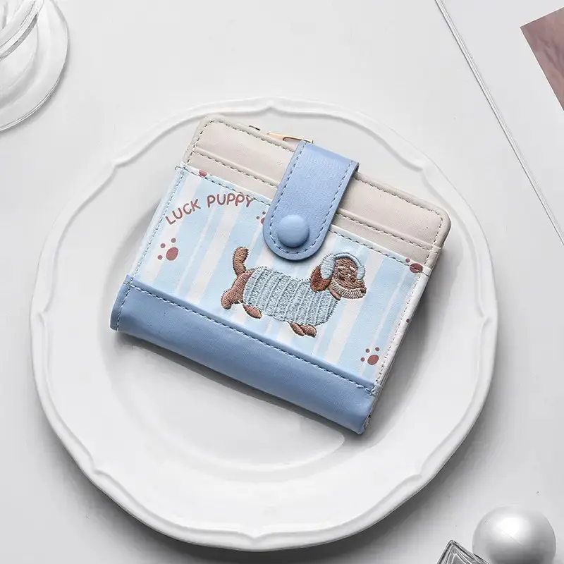 mini wallet, cute wallet for women, pink wallet, dog wallet, puppy wallet, small wallet, zipper wallet, card holder, mini card holder, coin purse, compact wallet, cute coin purse, dog charm wallet, small purse, travel wallet, everyday wallet sohochic
