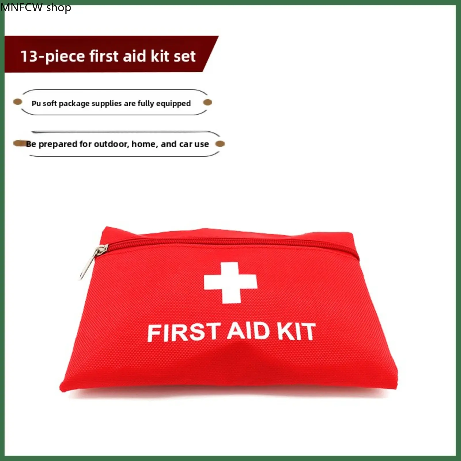 13-Piece Multi-Function Compact First Aid Set, Outdoor Safe Emergency Medical Supplies for Camping, Hiking