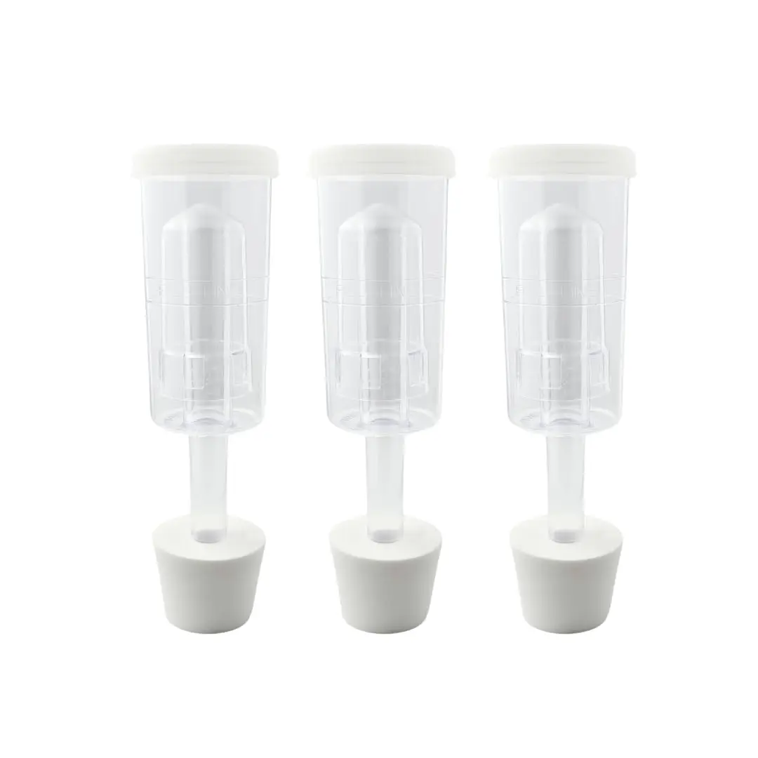 3 Piece Airlock for Fermentation Hydrolocks for Fermenting Wine and Beer with Drilled Rubber Stopper Durable Carboy Bung with transparent Airlock Set used for Fermentation Set of 3