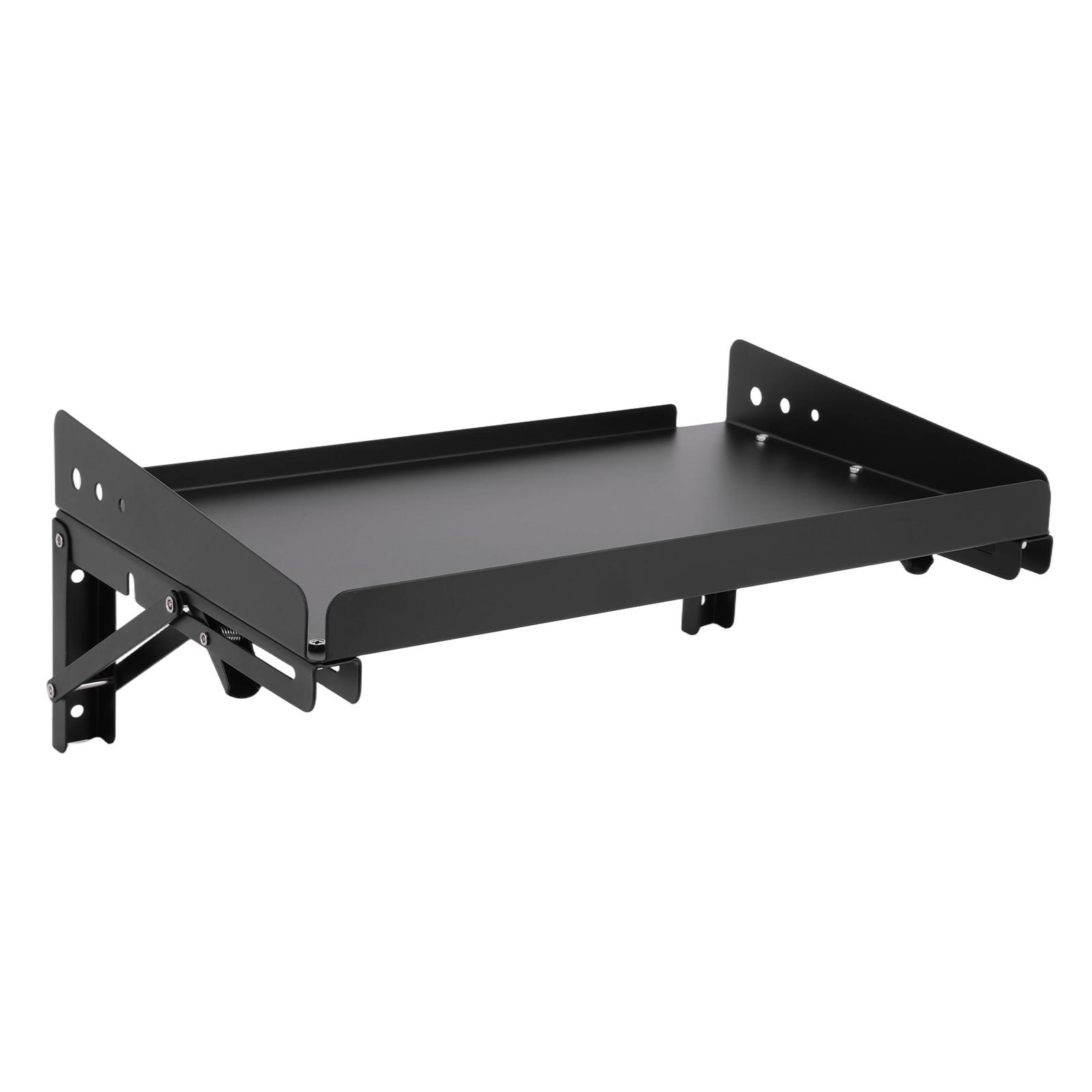 2 Pack Wall Mounted Folding Storage Rack Shelves Heavy Duty Adjustable Rail Shelf with Lip for Garage Kitchen Laundry Room Workshop