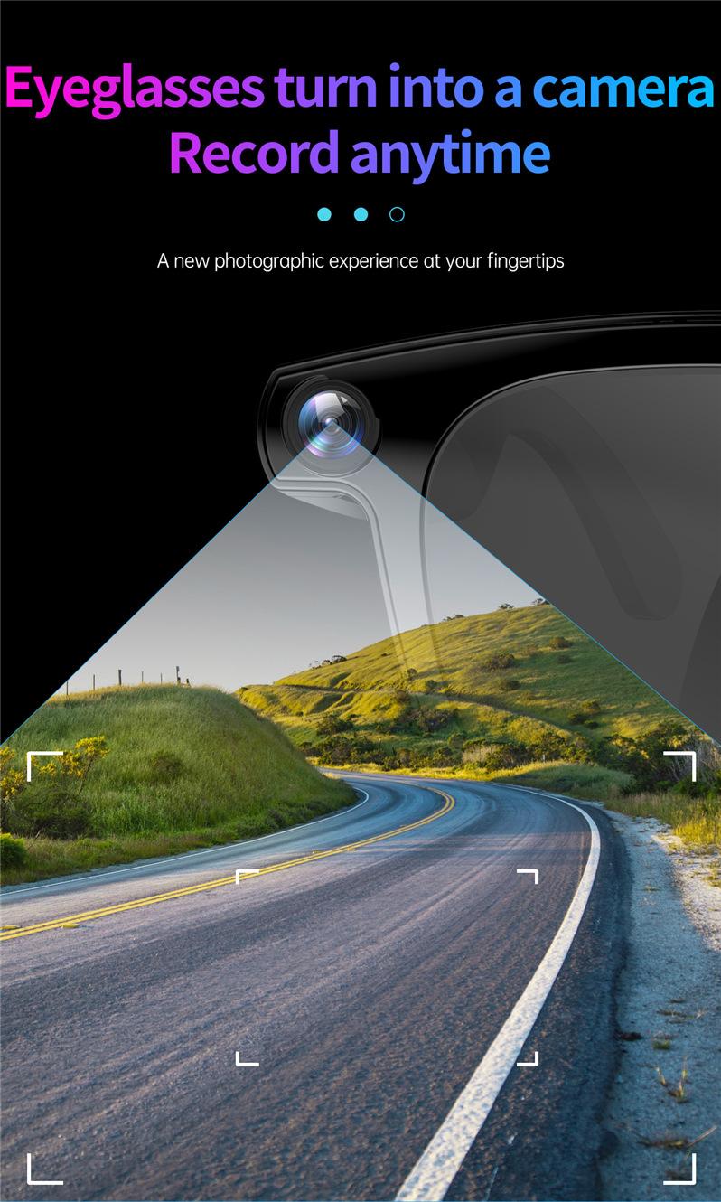 JS-01 Pro Smart Glasses Bluetooth Call Camera Video Recording with Black Tech Notification Wholesale