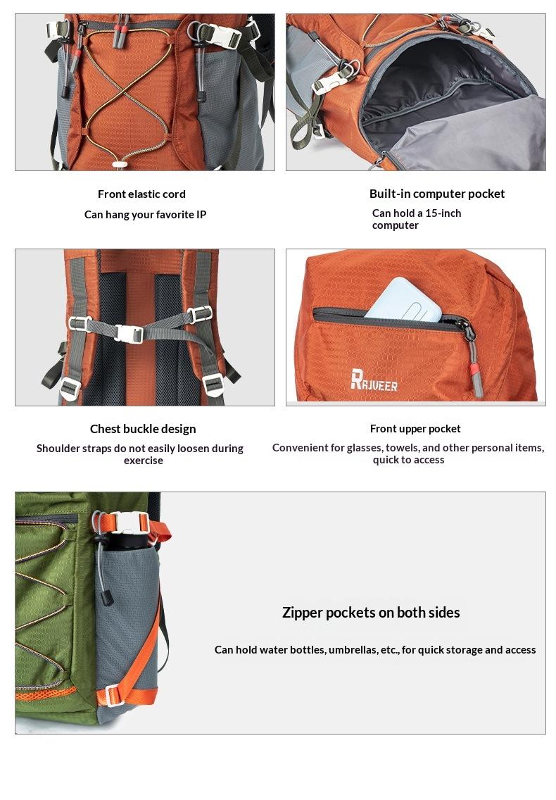 Lightweight outdoor hiking backpack, new casual trekking backpack for men and women, travel backpack, lightweight school bag, sports backpack