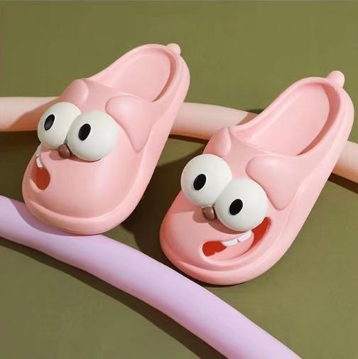 Viral TikTok Big Eye Dog Slippers with Wiggling Tongue - Matching Couple House Shoes, Non-Slip EVA Sole, Pet-Themed Comedy Wear