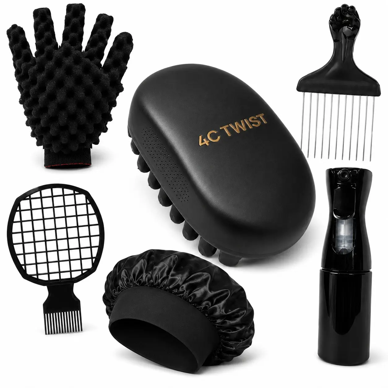 6PCS 4C Twist Hair Styling Kit for Natural Hair