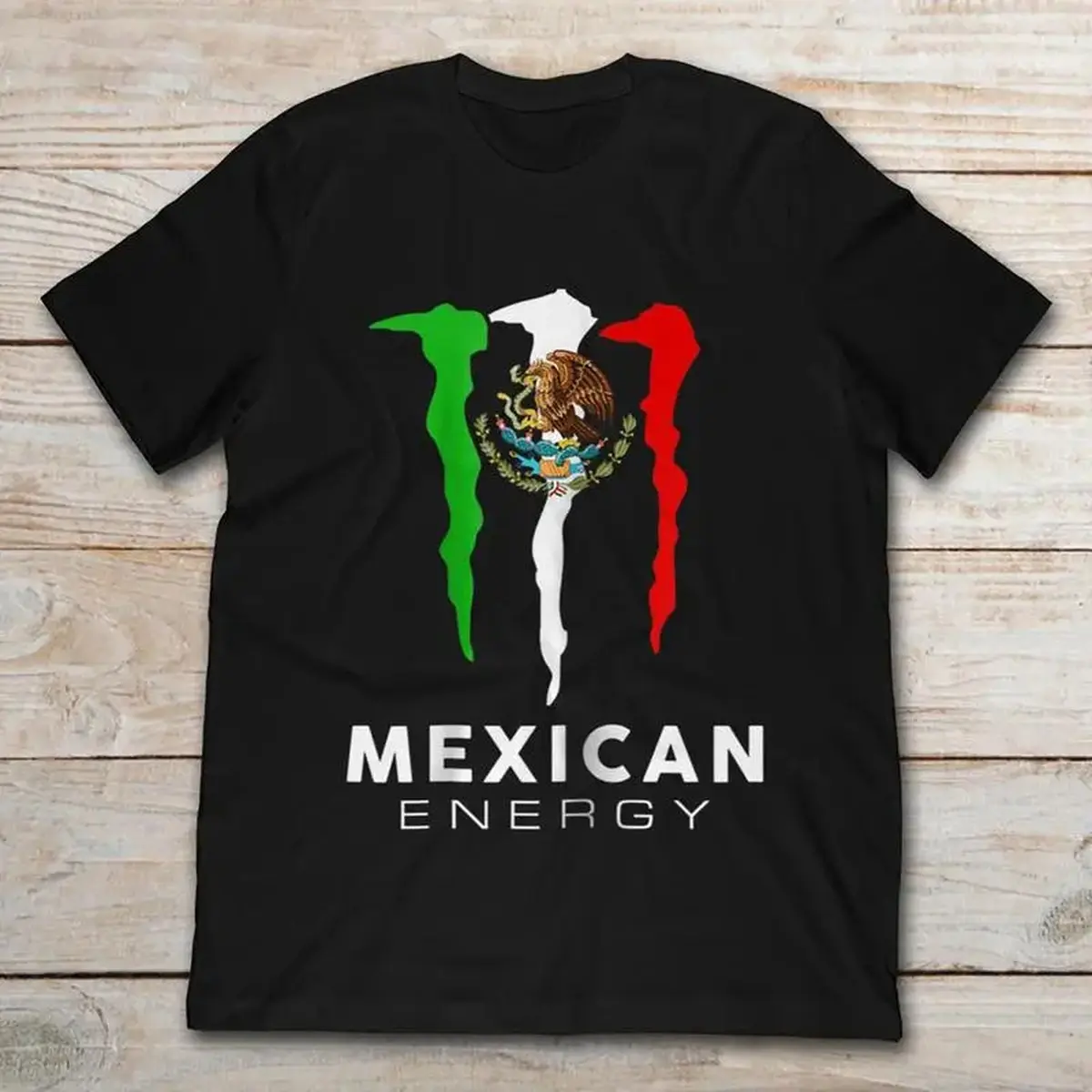 Mexican Energy Mexico Flag Eagle Crest Graphic T-Shirt, Mexican Pride Monster Claw Design Unisex Tee, Hispanic Heritage Short Sleeve Shirt