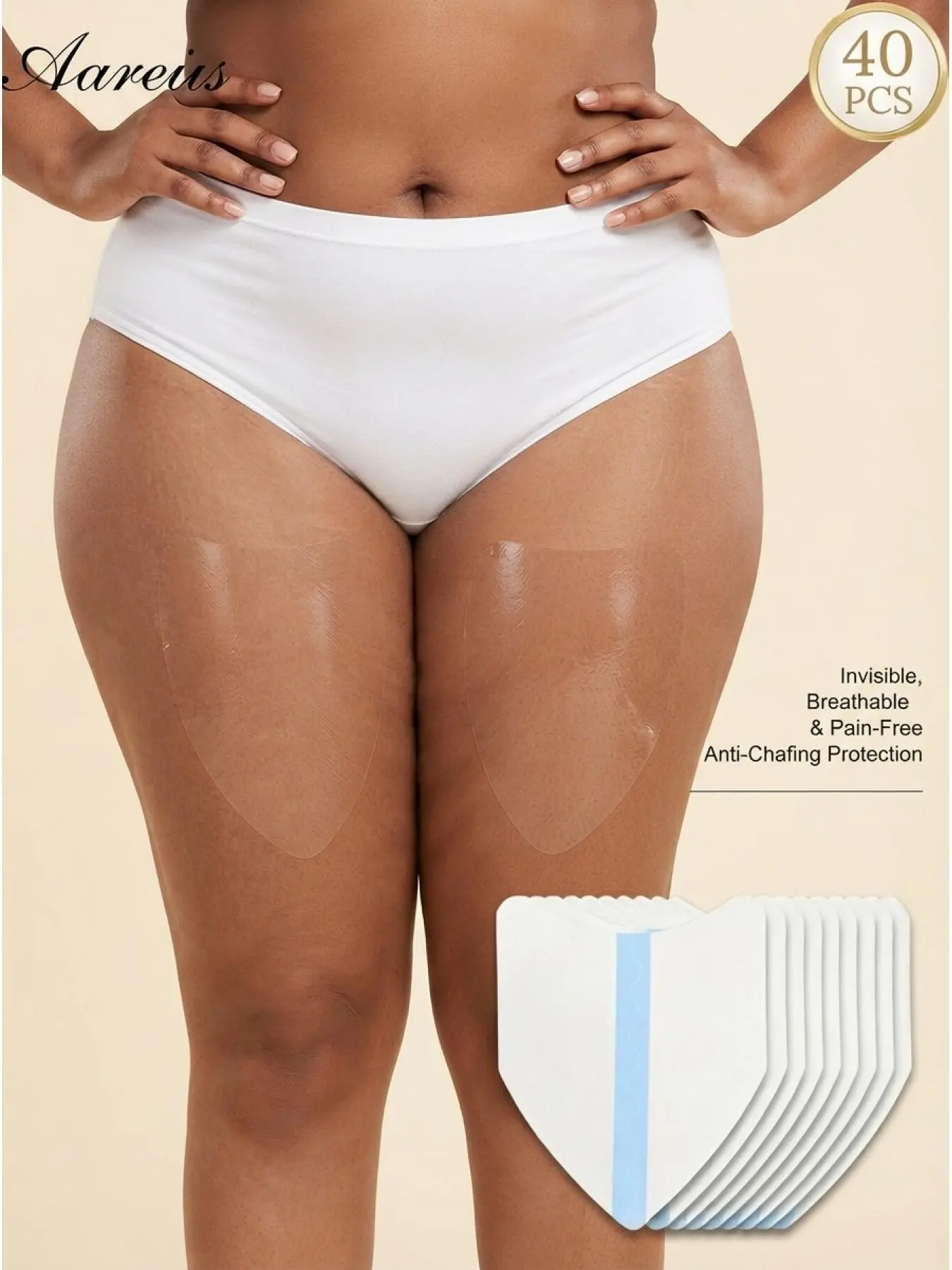 40pcs Women Invisible Anti Rub Thigh Anti Chafing Sticker, Soft Comfortable Breathable Thigh Pad Closely Fit Inner Thigh, No Bulk Hidden Under Garments, Versatile Leg Protection Patches Perfect for Outdoor Travel, City Stroll, Casual Daily Outings