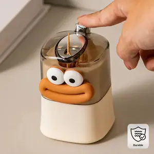 Automatic Pop-Up Toothpick Holder - Fun Character Design, Durable Plastic, Perfect for Home & Restaurant Use
