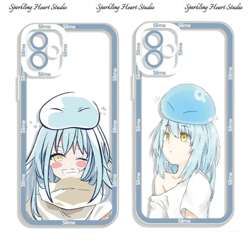 Anime Tensei Slime Phone Cases For iPhone 17 16 15 14 13 12 Promax Pro Plus Air Transparent Soft TPU Anti-Drop Cover Trendy Luxury Aesthetic Shells Daily Accessory Gift