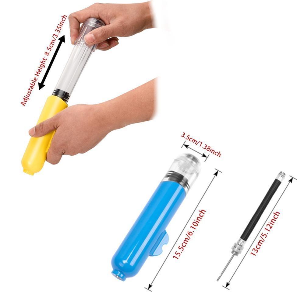 Mini Air Pump with Needle & Nozzle, Portable Double Action Quick Inflation Pump for Basketball, Balloons & All Sports Equipment
