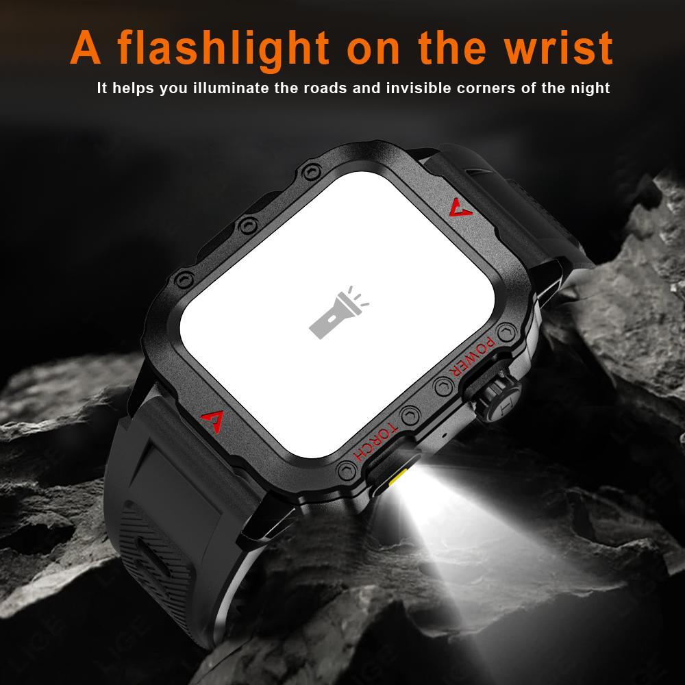 Multifunctional Smart Watch, Fashion Digital Watch with LED Flashlight, Sports Watch with Wireless Call & Weather Forcast for iOS & Android, Wearable