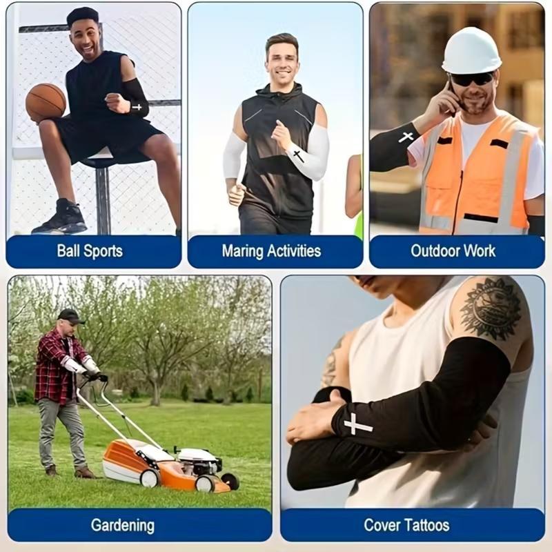 Sports Compression Arm Sleeves – Cross Pattern Faith-Inspired Design, Elastic Breathable Support for Men & Women, Athletic Sleeves for Football, Training, Gym Workouts & Outdoor Sports