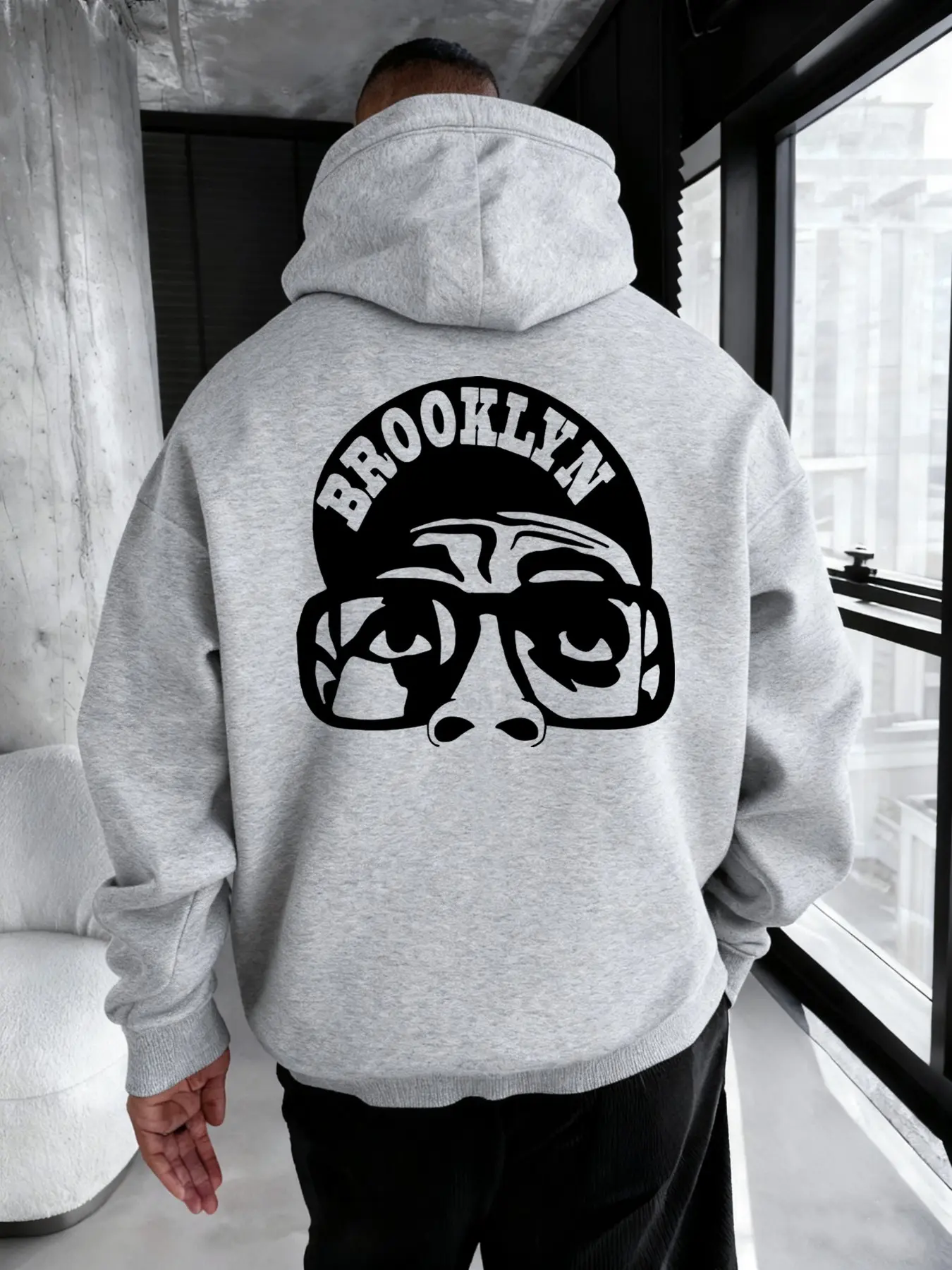 Men's Trendy Casual Sweatshirt, Letter Pattern Print, Loose-Fitting Hoodie, Long Sleeve, All Seasons, Daily Fashion Wear
