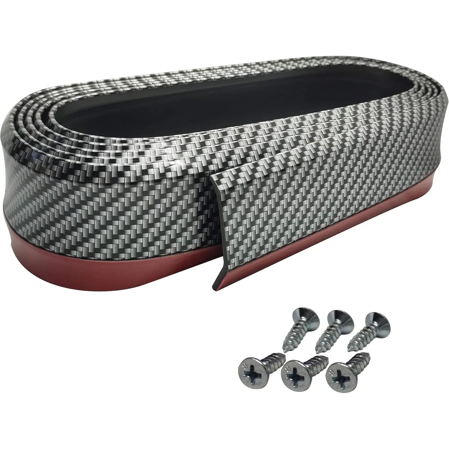 Universal Front Bumper Lip Spoiler 8.2ft/250cm Length Carbon Fiber Rubber Side Skirt Cover Protector Lip Car Front Bumper Guard Strip Splitter Air Dam