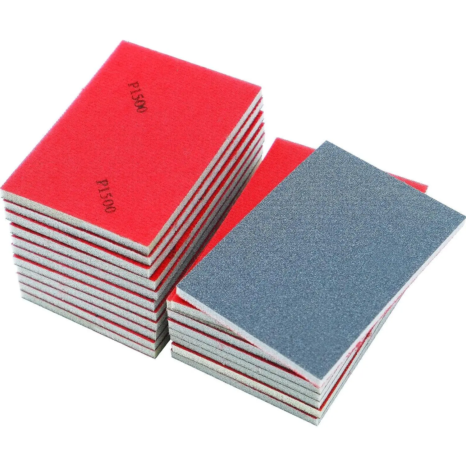 20pcs Synthetic Wet-Dry Flexible Sanding Sponge Pack (B Type, Plastic Shell) - 3x4cm (3 x 4 inch, centimeters reference), Multiple Grits (80/100/120/220/180-1000), Coarse/Medium/Fine Hand Sanding Blocks for DIY Polishing, Polish Surfaces, Drywall