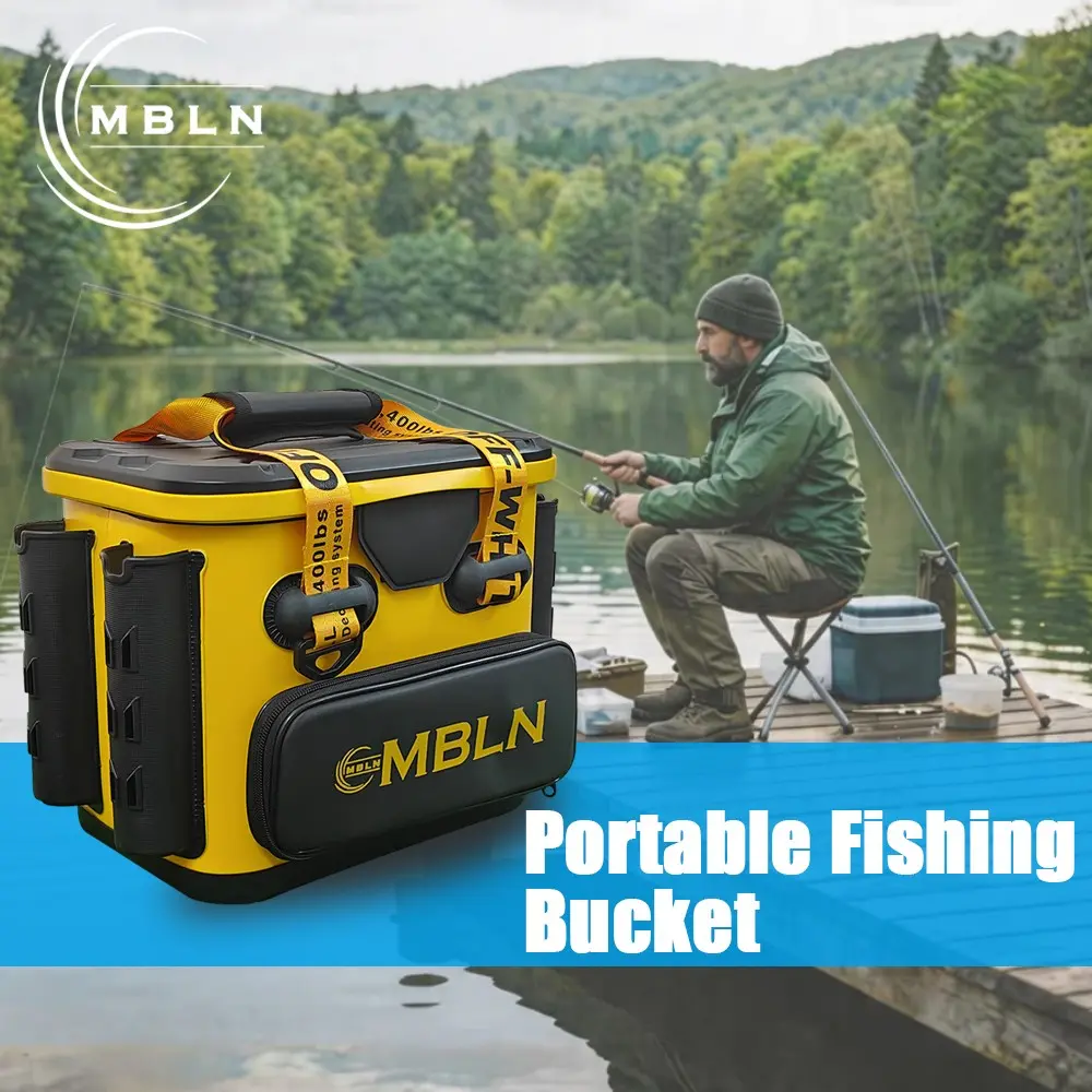 MBLN 14L EVA Fishing Bucket, Multi-Functional Live Fish Tank, Thickened Lure Box, Ideal for Anglers, Durable and Practical Design