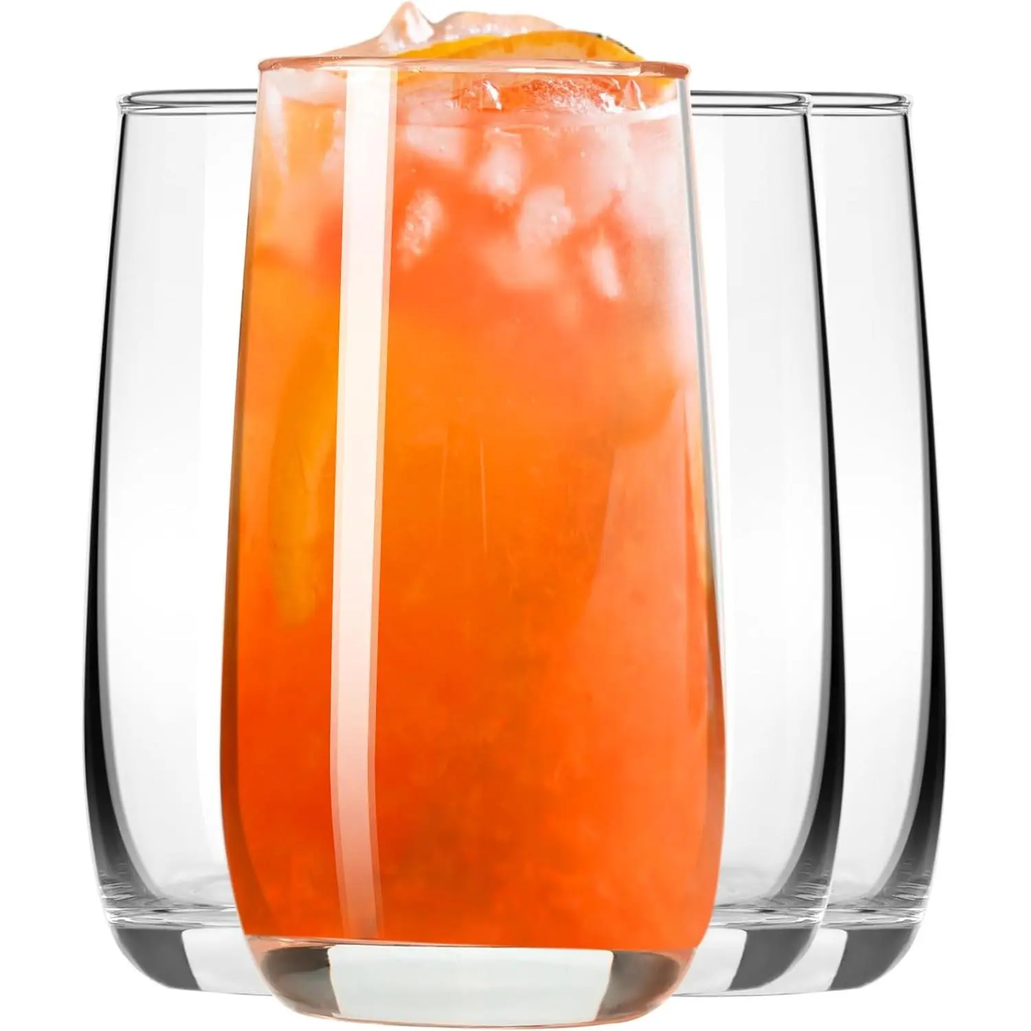 Highball Glasses Set of 4, Drinking Glasses 12 Oz, Clear Glass Cups, Tall Tumbler Water Glasses, Glassware Set for Cocktail, Coffee, Mojitos