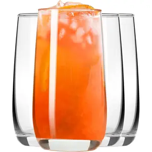 Highball Glasses Set of 4, Drinking Glasses 12 Oz, Clear Glass Cups, Tall Tumbler Water Glasses, Glassware Set for Cocktail, Coffee, Mojitos