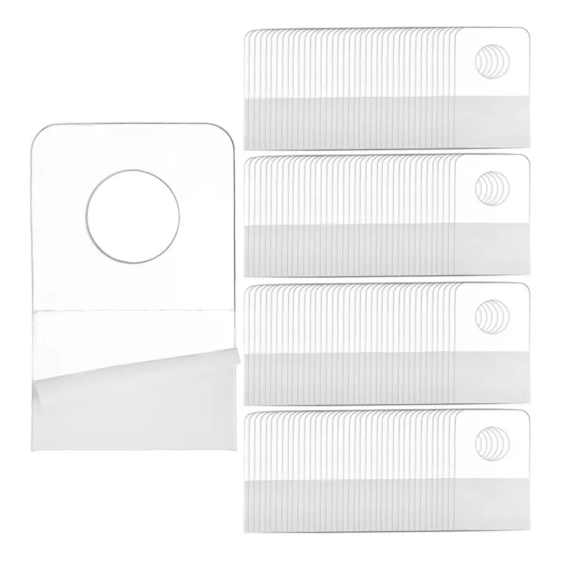 1000pcs Self-Adhesive Hanging Tabs with Rounded Corners & Hanging Hole - 1x1/2 Inch Retail Store Display Tags, No Residue Adhesive for Shelves, Racks, Price Tags, Easy Peel & Stick for Inventory, Events, Retail Organization (Durable Adhesive for Pap