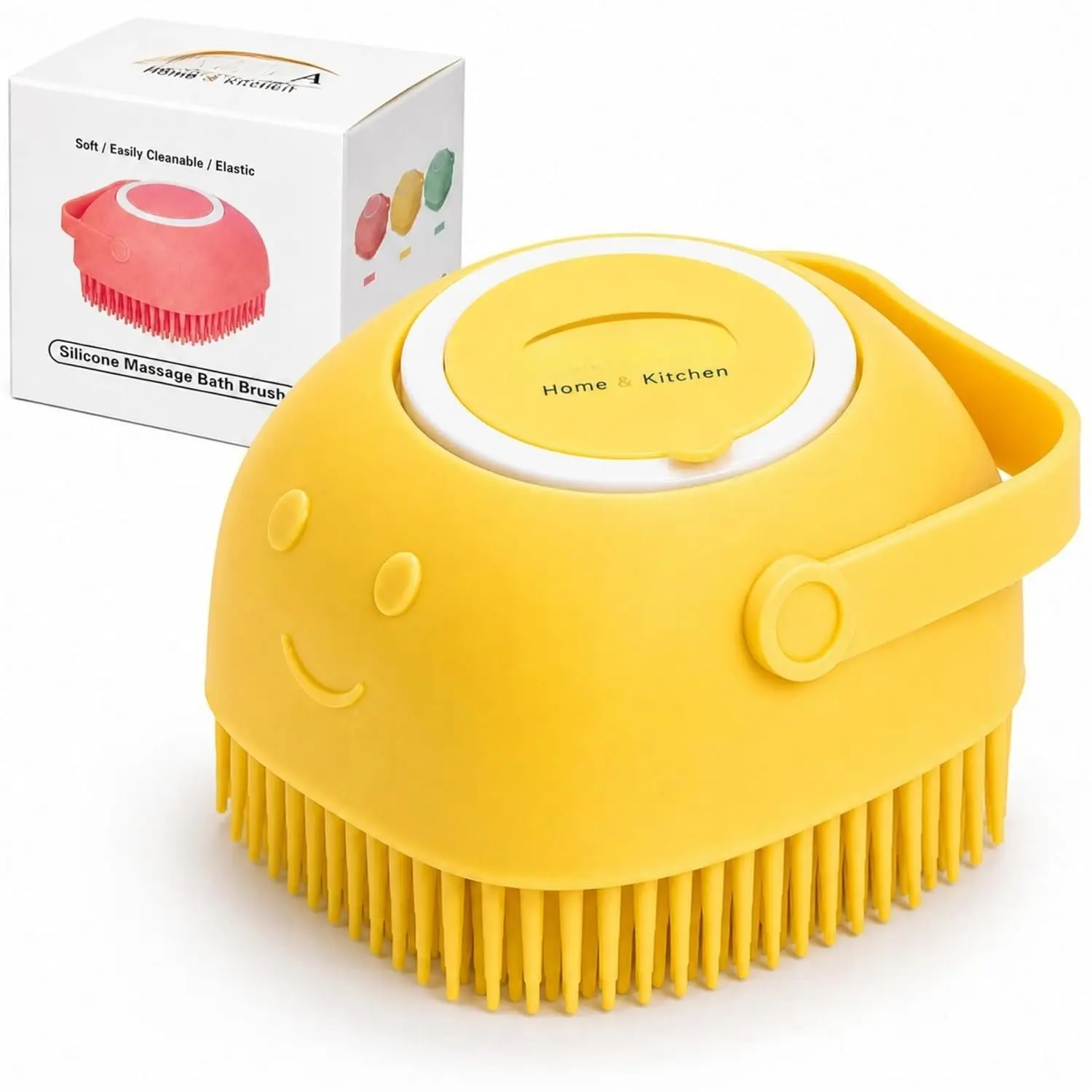 Bath Brush, 2-in-1 Shampoo & Soap Dispenser for Dogs, Cats & Small Pets, Soft  Massage  Brush, Non-Slip, Easy Bath & Deep Cleaning Tool for Short & Long Hair Pets