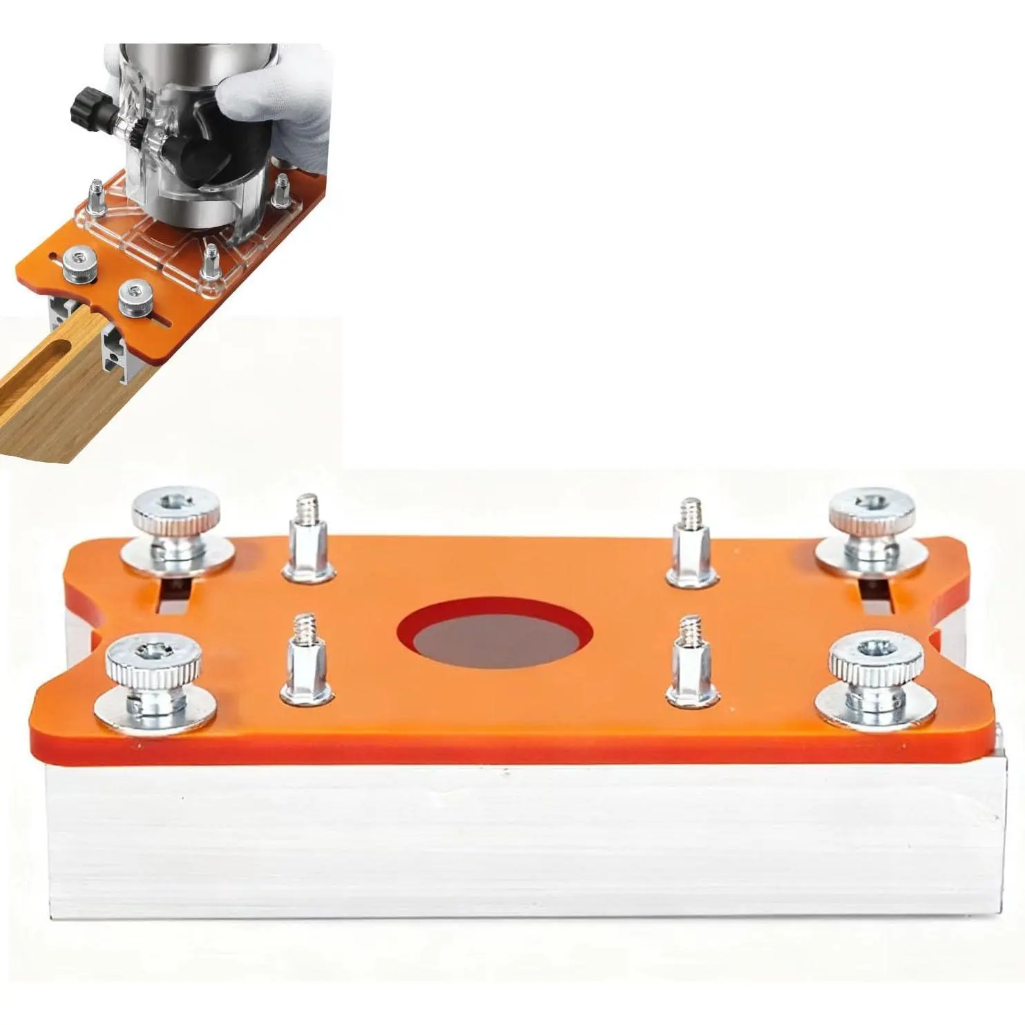 Wood Router Base Plate and 2-in-1 Slotting Jig, Durable Trimmer Bracket with Adjustable Guide for Enhanced Accuracy in Woodworking Projects, Grooving, and Chamfering, 5.Durable And Lightweight Construction, Adjustable Guides, Durable Material, Invisible S