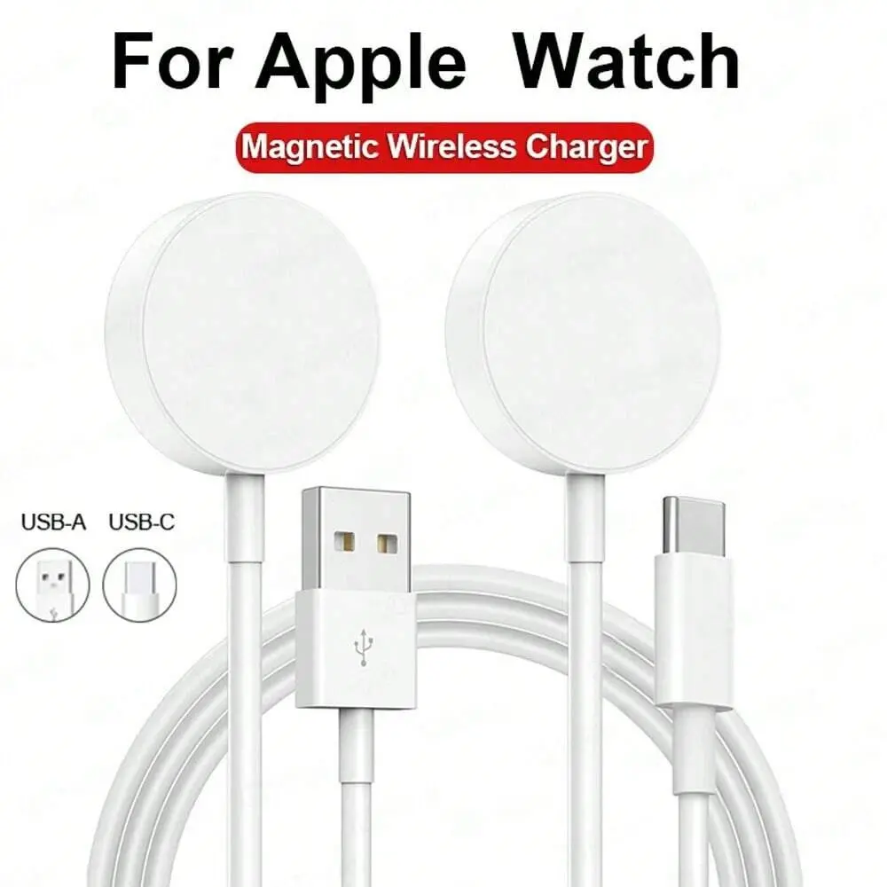 Portable Magnetic Wireless Smart Watch Charger, 100cm (3.3ft) Cable-Free Charging, Compatible with Apple Watch Series Ultra/9/8/7/6/se/se2/5/4/3/2/1