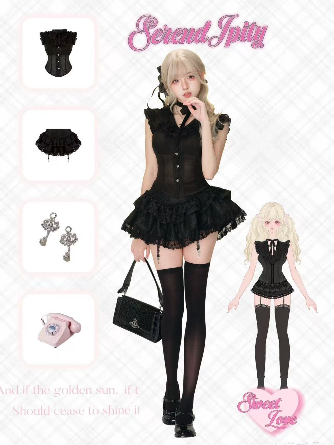 Black Gothic Vintage Elegant 2 Piece Sets Women  Sexy Lolita Design Mini Skirt Suit Female Princess Chic Outfits Halloween