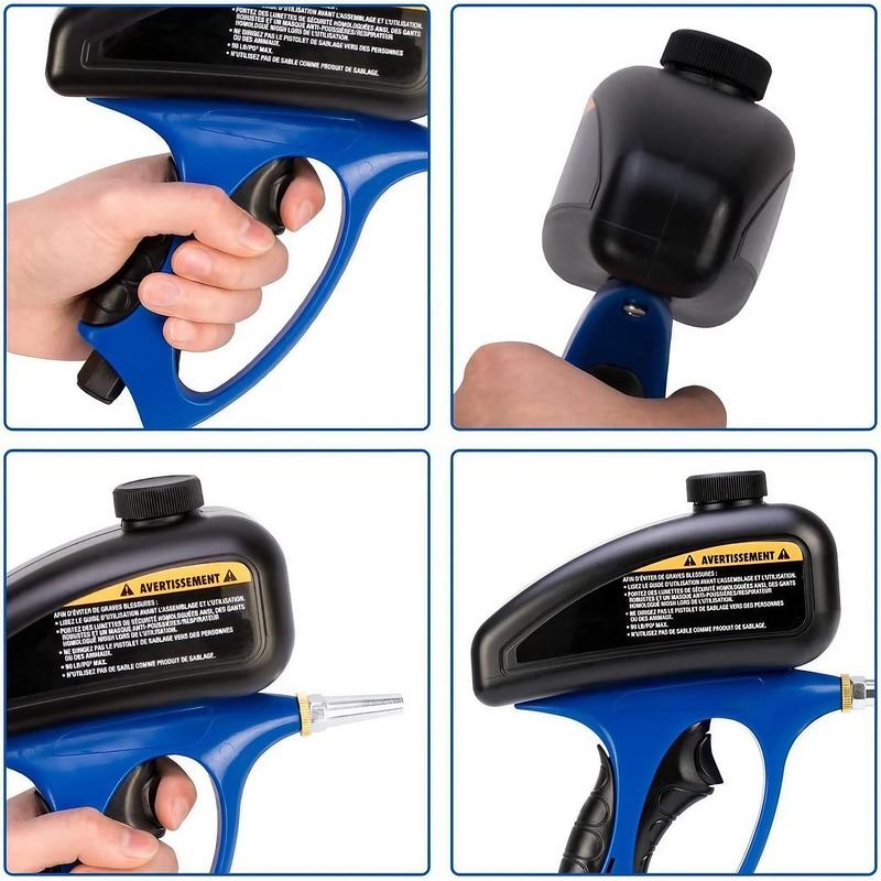 Portable Gravity Air Sandblaster, Adjustable Flow Air Sandblaster with Nozzle & Gloves, Multifunctional Tool for Precision Sanding Tasks