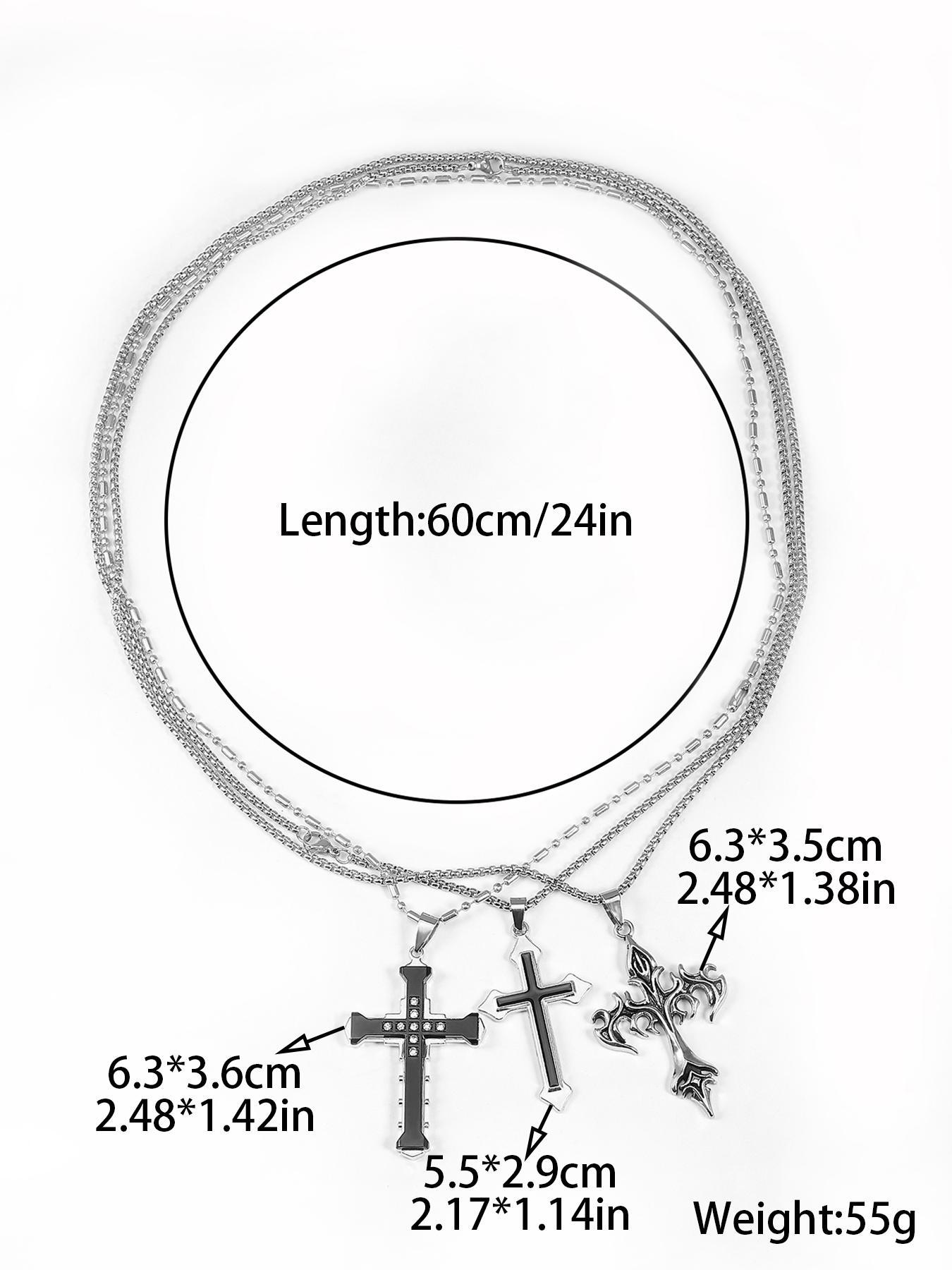 Street Style Cross Pendant Necklace, Stainless Steel Jewelry for Party, Daily Clothing Decor, Trendy All-match & Exquisite Jewelry for Birthday Gift, Cross Necklaces