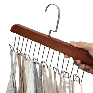1pc Wooden Sling Hanger Underwear Vest Storage Artifact Student Hook Underwear Rack Balcony Drying Rack Sundress Rack for clothing stores