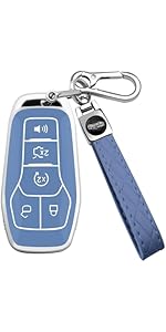 for Ford Key Fob Cover with Keychain, Soft TPU Key Fob Cover Case Shell Compatible with Ford Mustang Fusion F150 Explorer Edge Lincoln MKC MKX MKZ Smart Remote Holder (Pink, 5 Button)