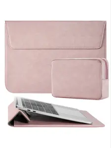 Senlasi PU Leather Laptop Case 3 in 1, Ergonomic Design with Padded Bracket, Compatible with Macbook Air Pro 13-14 Inch, Includes Mouse Pad, Laptop Cover