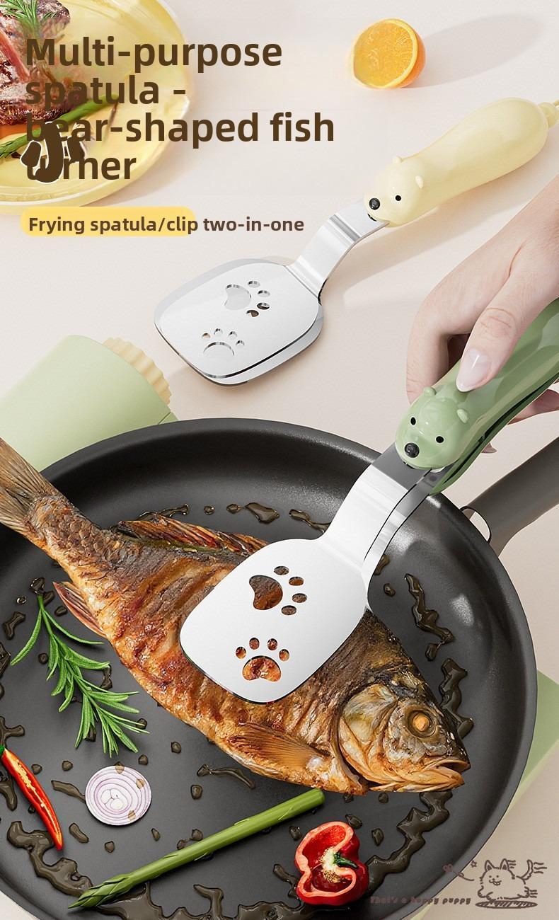 Stainless Steel Bear Pancake Griddle Clip Multifunctional Kitchen Tool for Frying Eggs, Fish, and Steaks