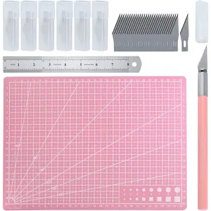 Exacto Knife for Crafting Precision Carving Hobby Knife Kit with A4 Cutting Craft Mat 20 CM Steel Ruler 30 PCS #11 Hobby Blades for DIY, Art, Cutting, Carving, Scrapbooking
