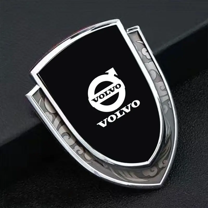 Metal Laser Shield Car Sticker, Blue Dual Color 3D Body Side Decal, Universal Window Tailgate Customization, for Volvo Models