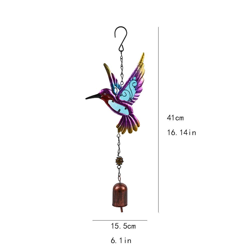 Metal Wind Chime Hanging Ornament — Painted Glass & Spray-Painted Craftwork — Courtyard & Garden Hanging Decor