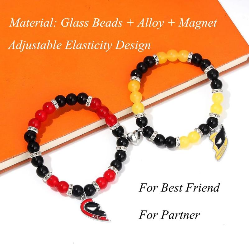 Best Friends Necklaces for 2 BFF Stainless Steel Silver Chain Matching Heart Puzzle Pendant Friendship Necklace and Bracelet Key Chain Set Relationship Jewelry  for Teen Girls Boys