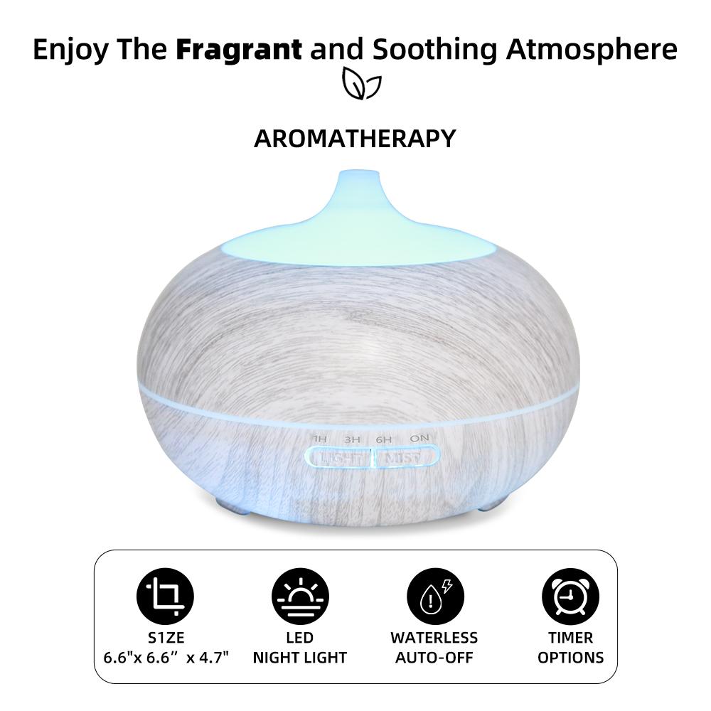 550ml Wood Grain Aromatherapy Diffuser with Remote Control, 6 Essential Oils & 7 Color LED Light, Ultrasonic Humidifier for Large Room, Anxiety Relief, Eco-Friendly PP Material, Perfect Gift for Meditation & Relaxation 550ml Wood Grain Aromatherapy Diffuser with Remote Control, 6 Essential Oils & 7 Color LED Light, Ultrasonic Humidifier for Large Room, Anxiety Relief, Eco-Friendly PP Material, Perfect Gift for Meditation & Relaxation